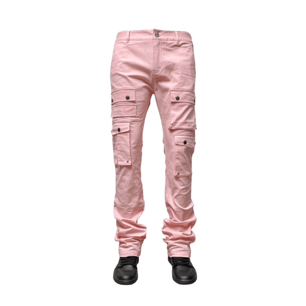 NWT- Genuine Mens Stack Fit Twill Pink Cargo Pants